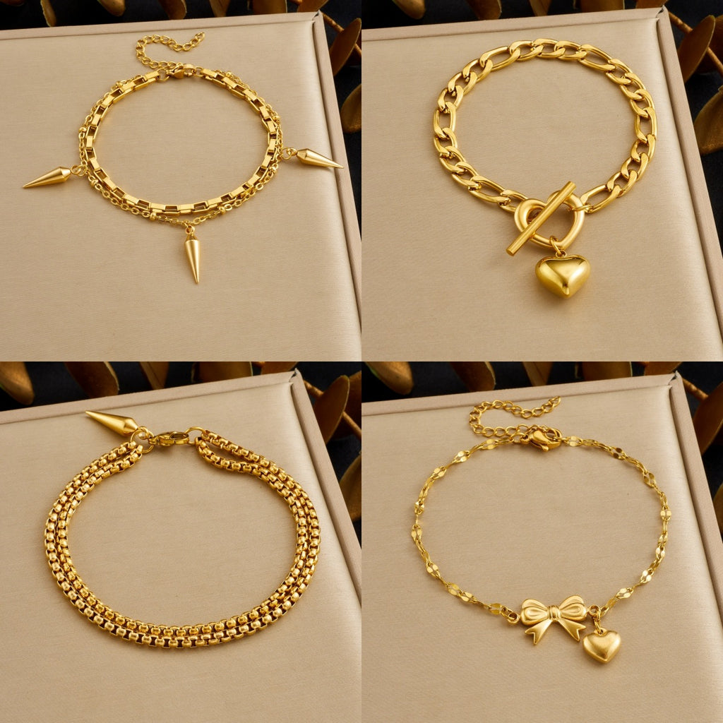 Cross-border Stainless Steel Bracelet Women's European And American Style Heart Bracelet