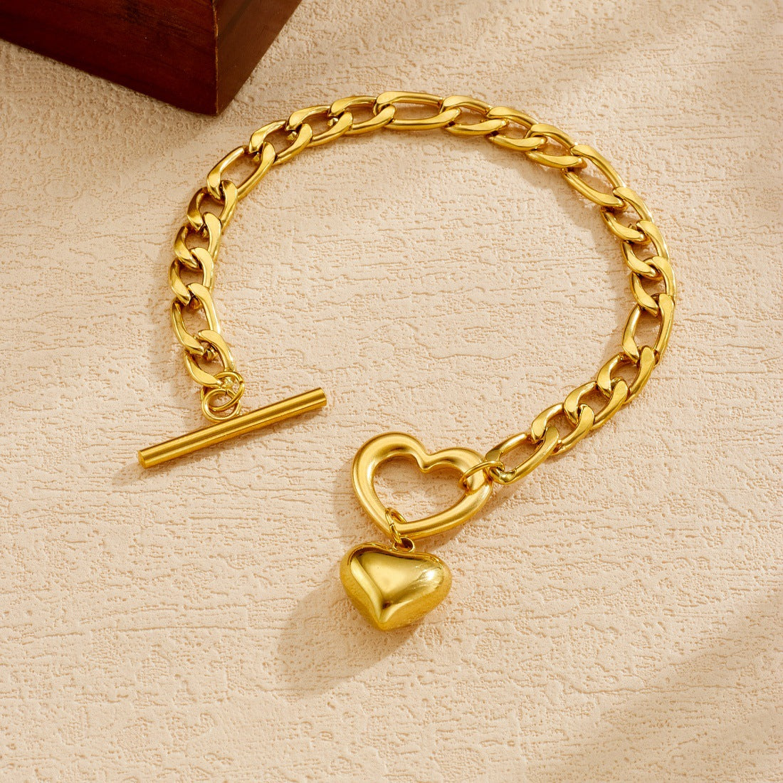 Cross-border Stainless Steel Bracelet Women's European And American Style Heart Bracelet